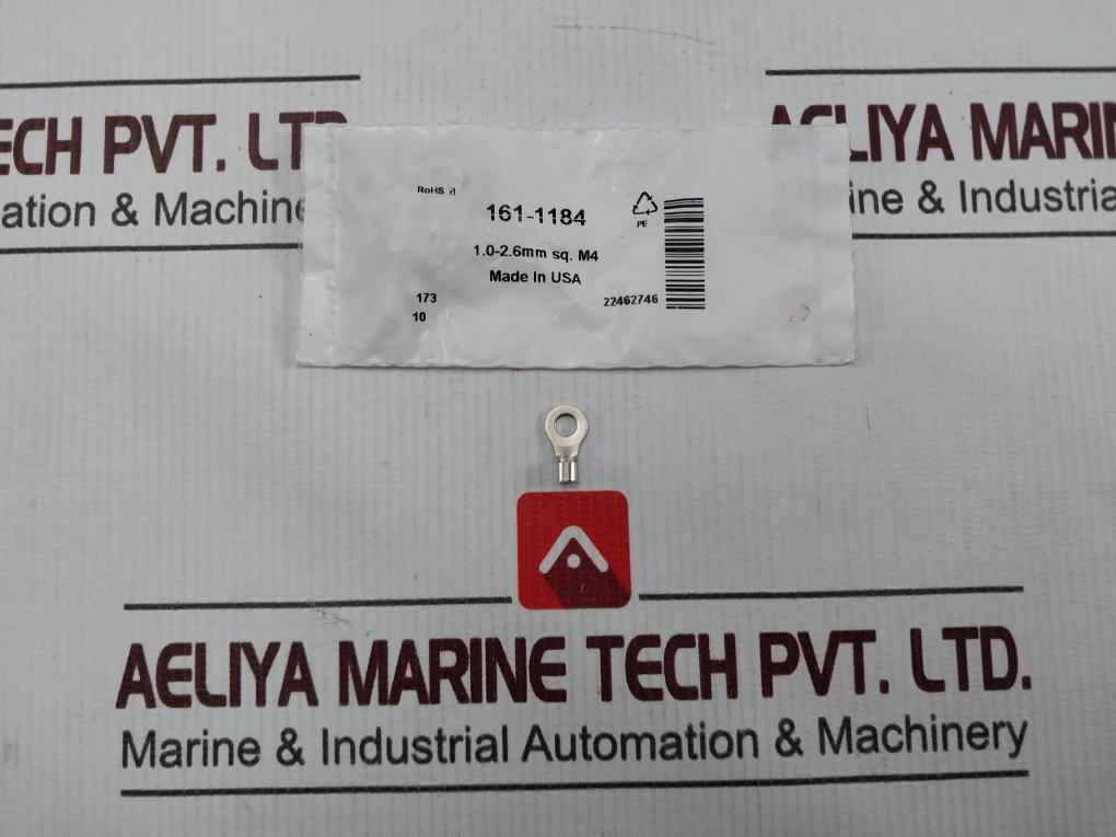 Lot Of 10X Te Connectivity 161-1184 Uninsulated Ring Terminal 1.0-2.6Mm Sq.M4