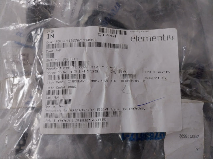 Lot of 10X TE CONNECTIVITY 182663-1 Circular Cable Clamp Connector CT444 Size 13