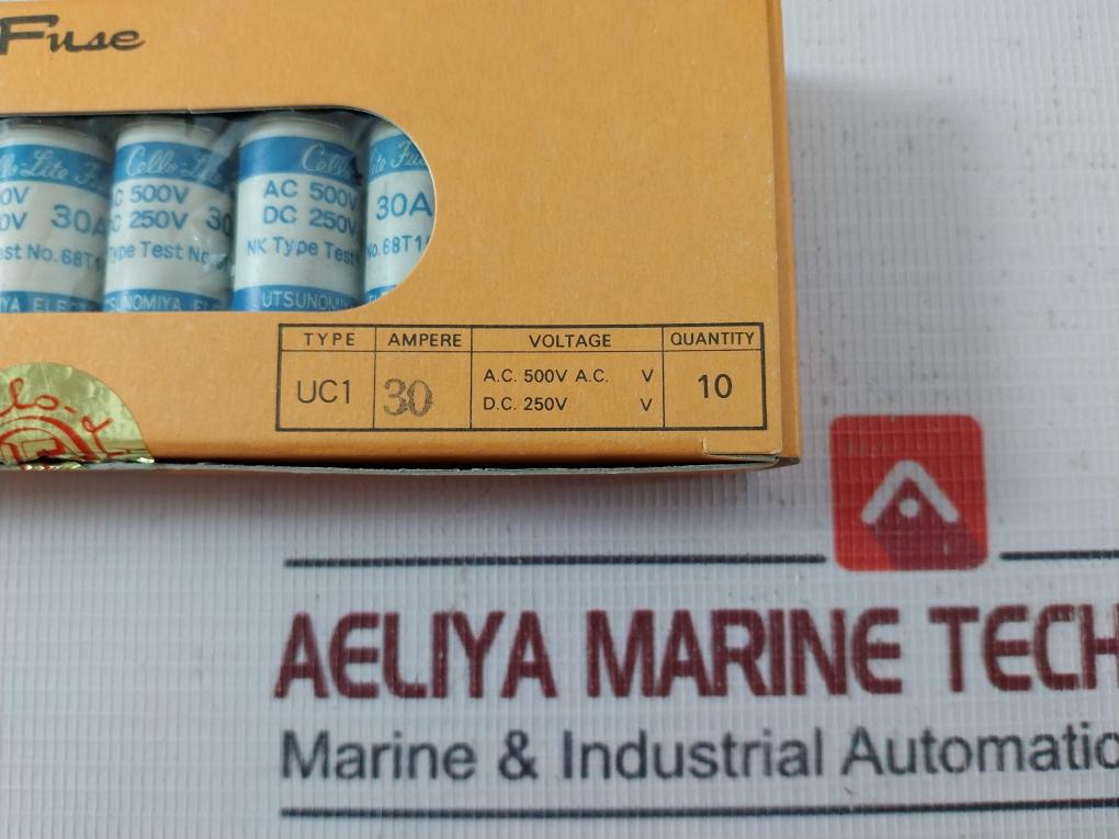 Lot Of 10X Utsunomiya Electric Uc1 Cello-lite Fuse 30A Acl50 Dcl20 D.C. 250V