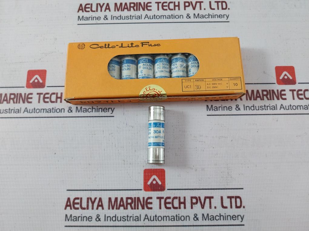 Lot Of 10X Utsunomiya Electric Uc1 Cello-lite Fuse 30A Acl50 Dcl20 D.C. 250V