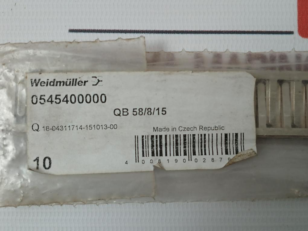 Lot Of 10X Weidmuller 0545400000 Cross-connector For Terminal Block Qb 58/8/15
