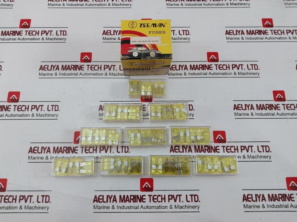 Lot Of 10X Zeeman Ats Standard Plug-in Fuse Yellow 20A Rs-220-0842