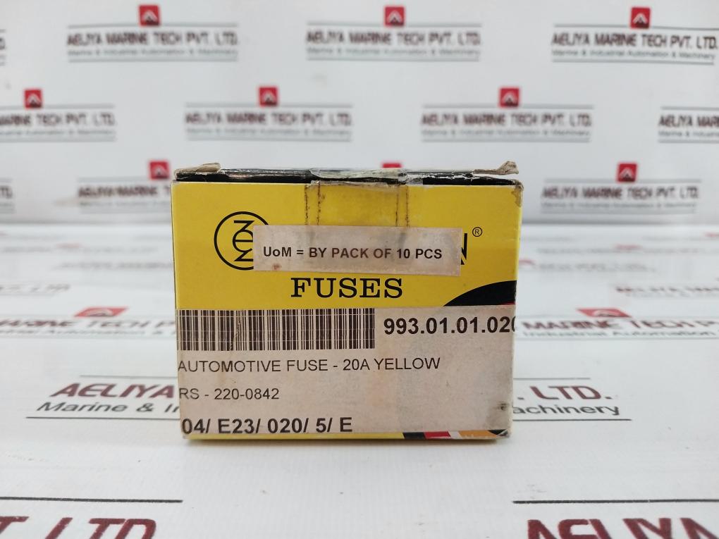 Lot Of 10X Zeeman Ats Standard Plug-in Fuse Yellow 20A Rs-220-0842