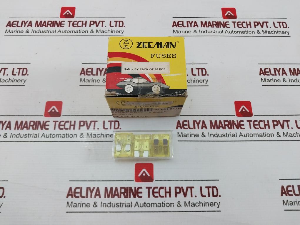 Lot Of 10X Zeeman Ats Standard Plug-in Fuse Yellow 20A Rs-220-0842