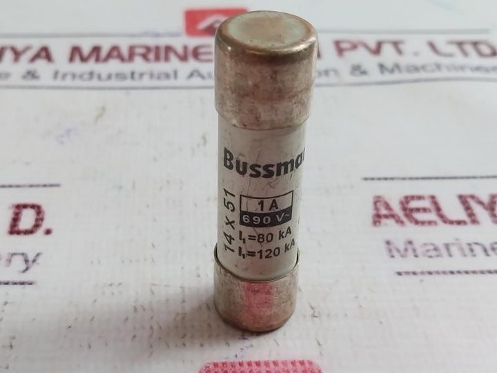 Lot of 10X Bussmann C14G1 Low Voltage Cylindrical Fuse 690V 1A 80KA 120KA