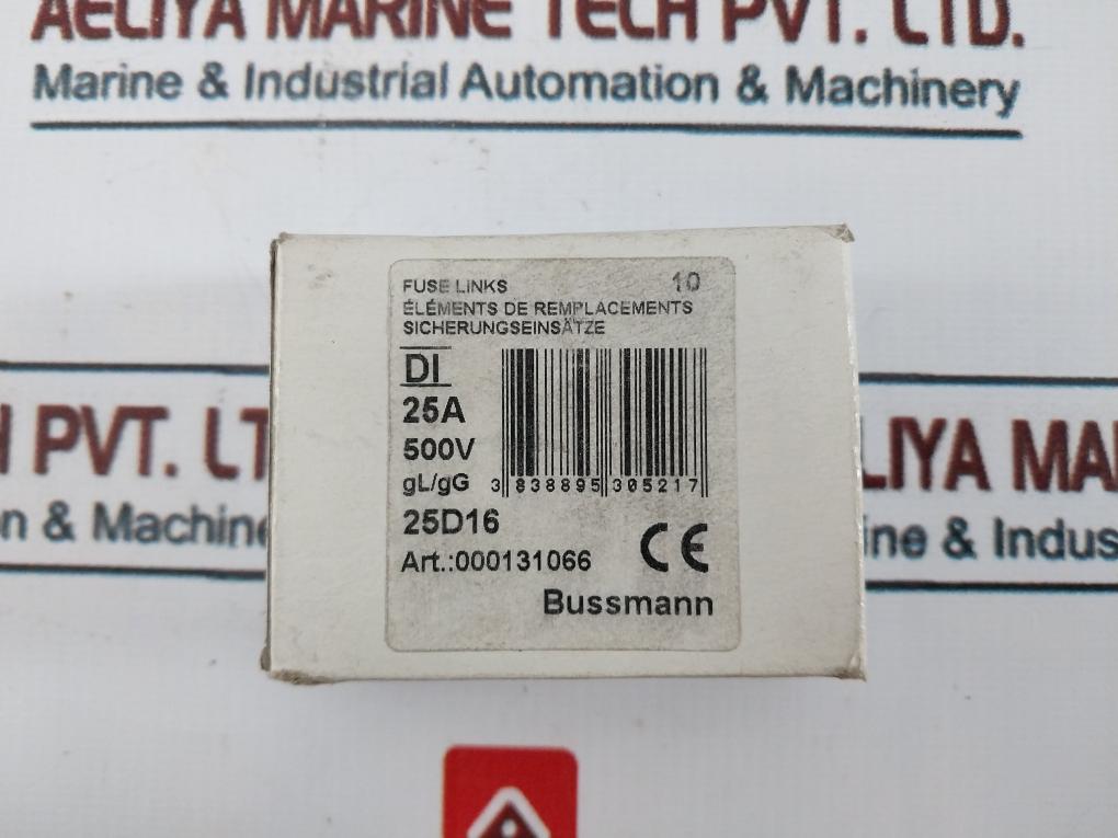 Lot Of 10x Bussmann 25d16 Fuse Link Gl/gg 25a 500v