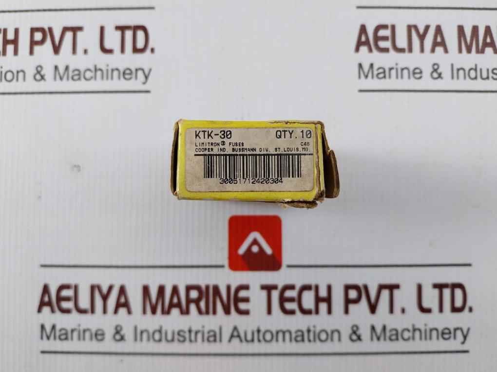 Lot Of 10x Bussmann Ktk-30 Fast-acting Fuse 600 Volts