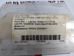 Lot of 10X FERRAZ SHAWMUT ATM2 AMP-TRAP Fuses 2 AMP 600V AC/DC Fast Acting