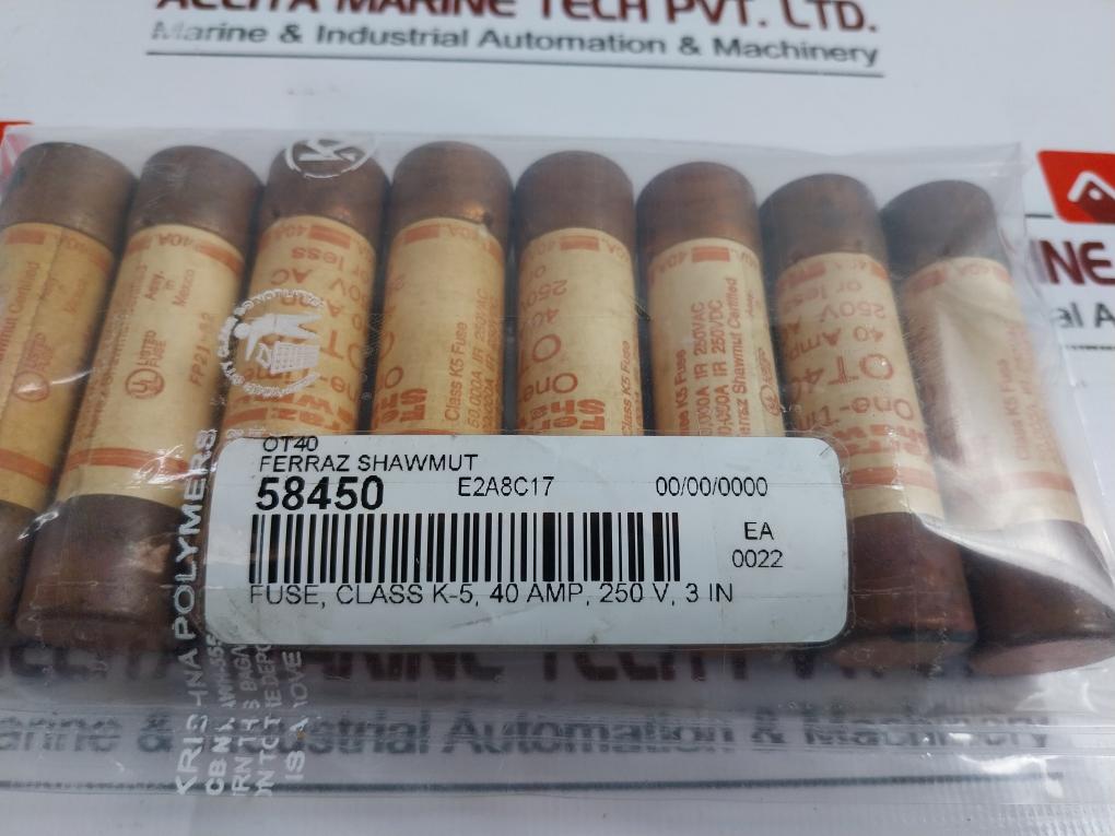 Lot of 10X FERRAZ SHAWMUT OT40 One-Time Fuse Class K-5 40 AMP 250V 3 inches