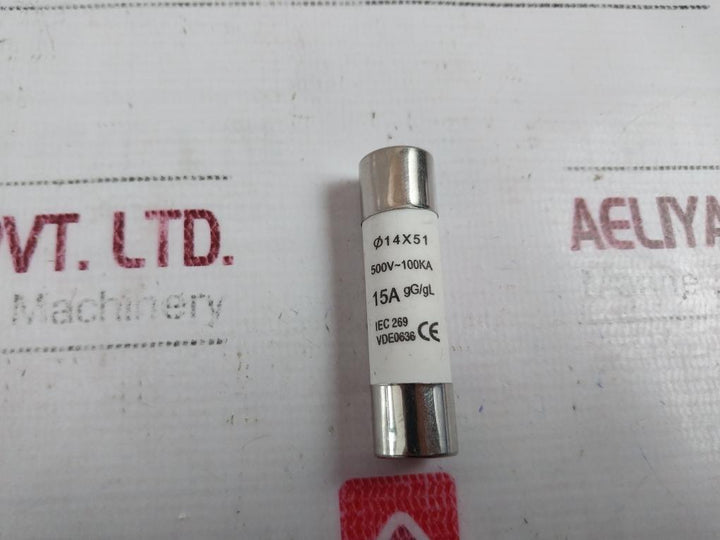 Lot of 10X IEC 269 Marine Grade Cartridge Fuse, 500V~100KA, 15A