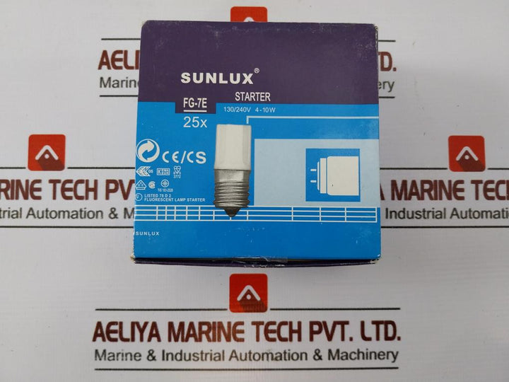 Lot of 10X SUNLUX FG-7E Screw Base Fluorescent Lamp Starter 4-10 Watt 130/240V