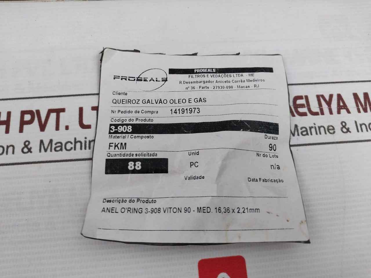 Lot Of 11X Proseals 3-908 O-ring 90-med 16,36 X2,21Mm