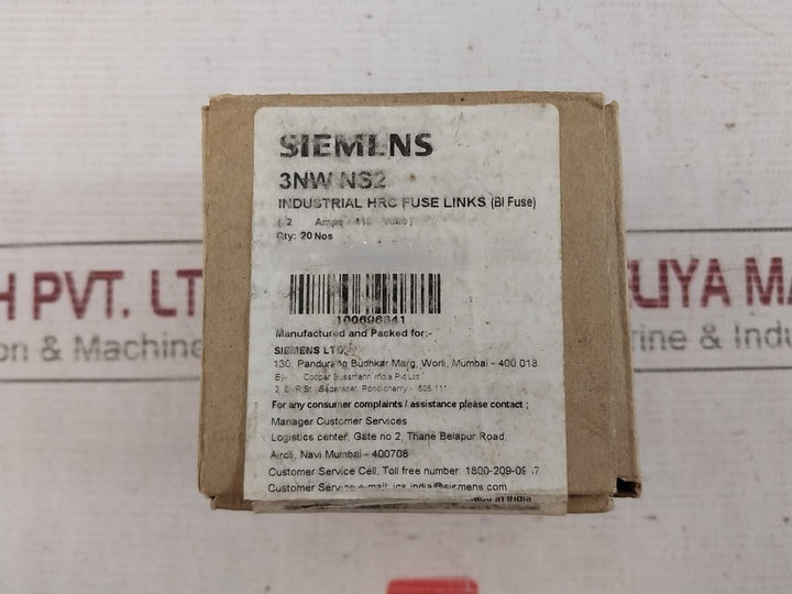 Lot of 11X Siemens 3NWNS2 HRC Fuse Link 2 AMPS 415VAC 80KA 36966820 100696641