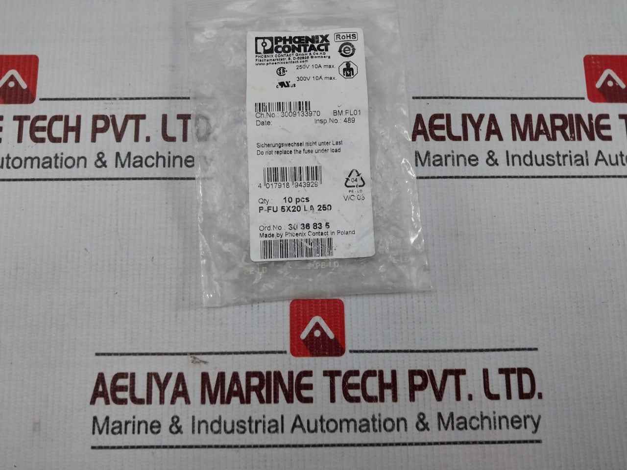 Lot Of 11x Phoenix Contact P-fu 5x20 La 250 Fuse Plug Pl01 3009133970