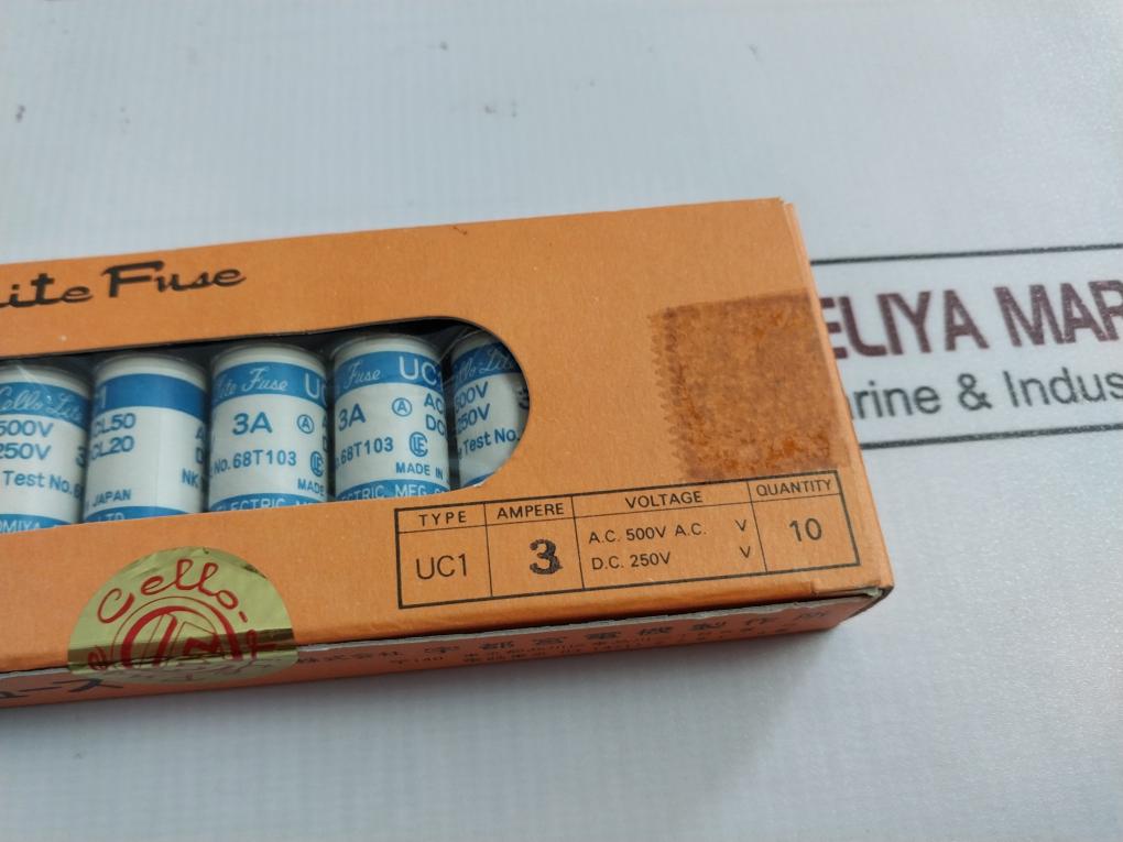 Lot Of 12X Cello-lite Uc1 Fuse 500V A.C 3A 68T103 Acl50 Dcl20