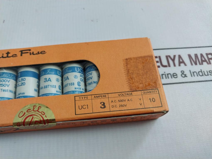Lot of 12X CELLO-LITE UC1 Fuse 3A/ 500V AC/250V DC