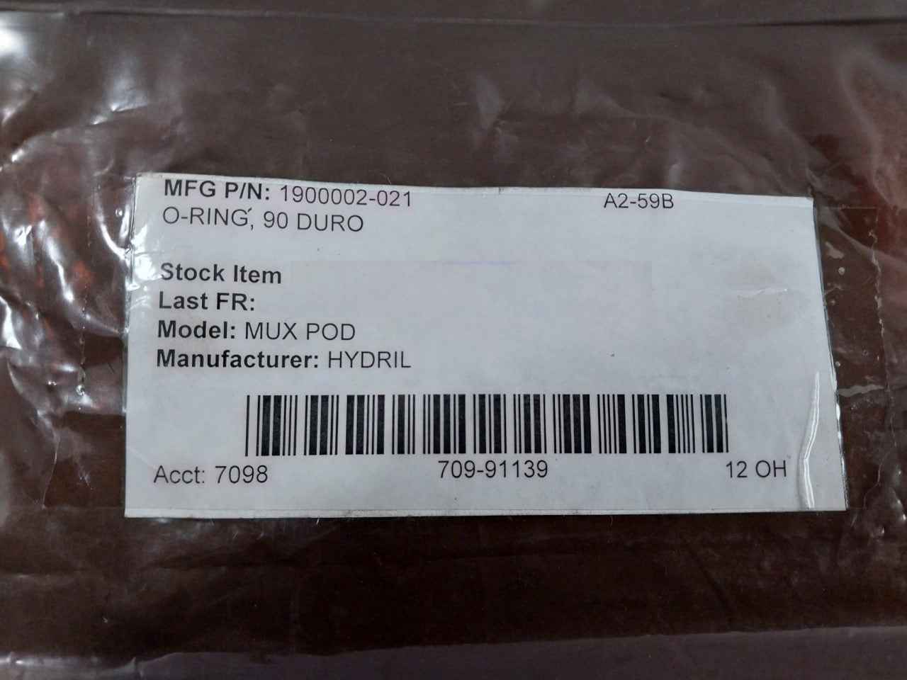 Lot Of 12X Hydril 1900002-021 O-ring Mux Pod 7098 709-91139 12 Oh