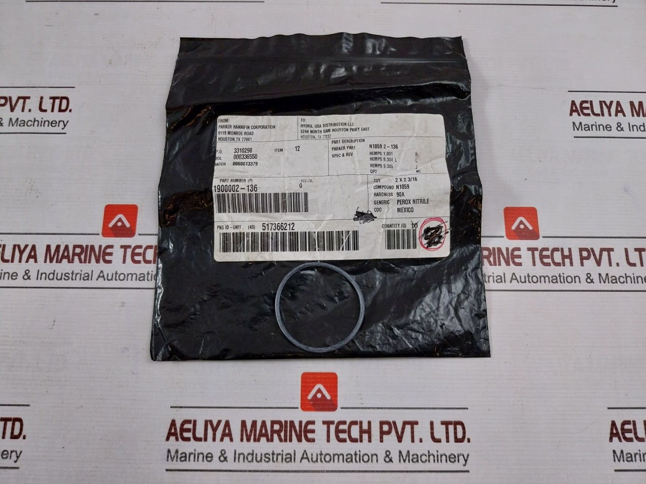 Lot Of 13X Hydril 1900002-136 Seal O-ring 90 Duro N1059 2 X 2 3/16 Qp2 Ss011C