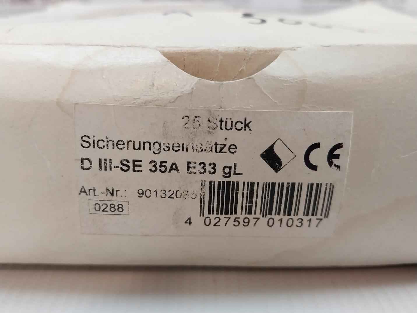 Lot Of 13x Ferraz E33 Gl 500v Fuse- 35 Amp-diii-diazed 993.01.06.036