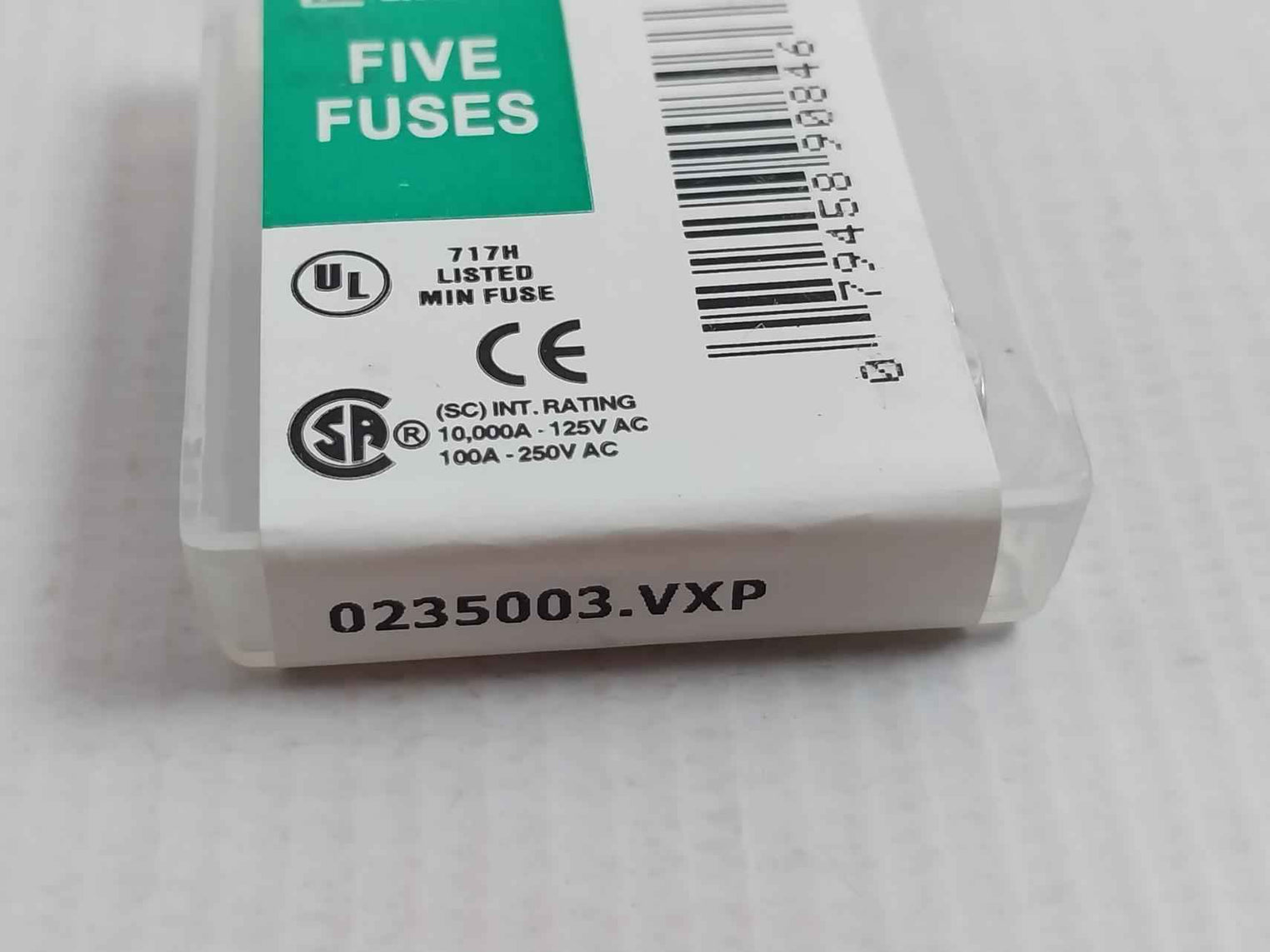 Lot Of 15X Littelfuse 0235003.Vxp Fast Acting Fuse 3A 250V 5Mm X 20Mm 100A