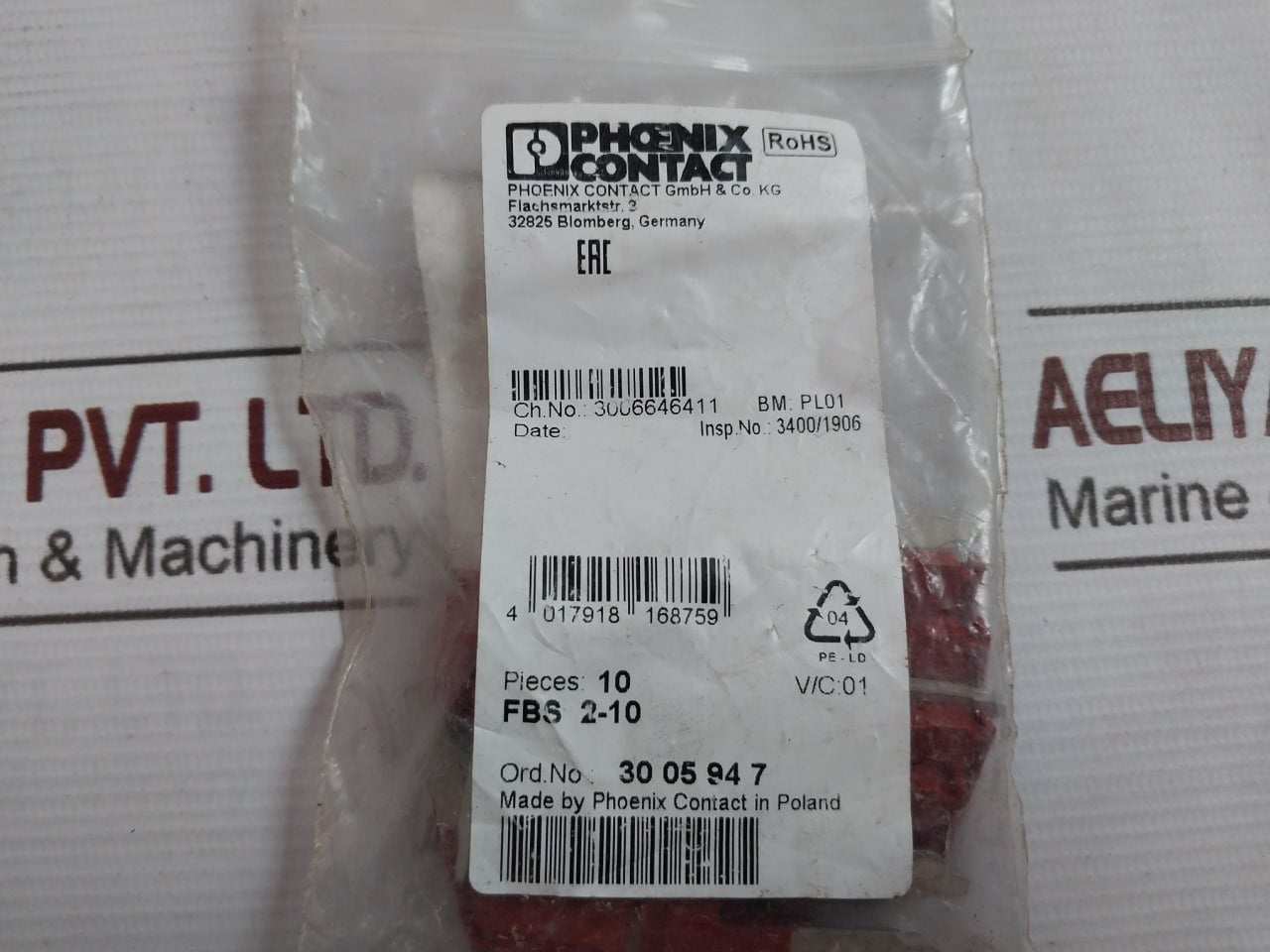 Lot of 15X Phoenix Contact FBS 2-10 Plug-in Bridge 4 017918 168759 V/C.01