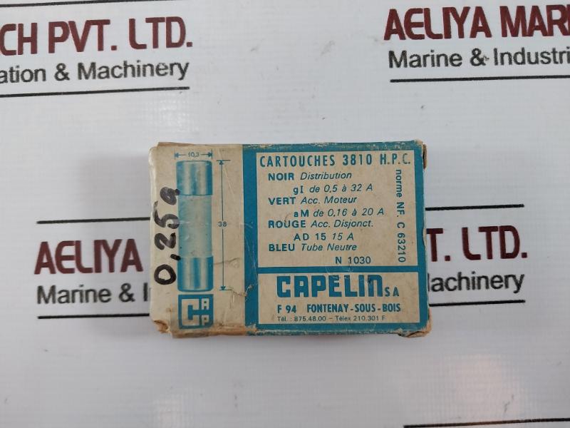 Lot of 16X Capelin 10.3 X 38 Cartridge Fuse AM 0.25A ~500A AC 100 KA NF.C