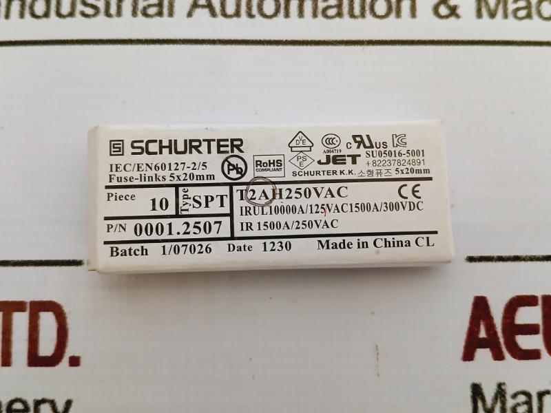 Lot Of 17x Schurter Spt Fuse-link 5x20 Mm 0001.2507 250vac