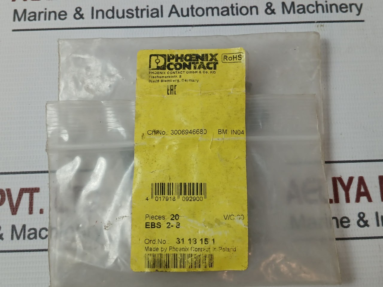 Lot Of 20X Phoenix Contact Ebs 2-8 Insertion Bridge In04