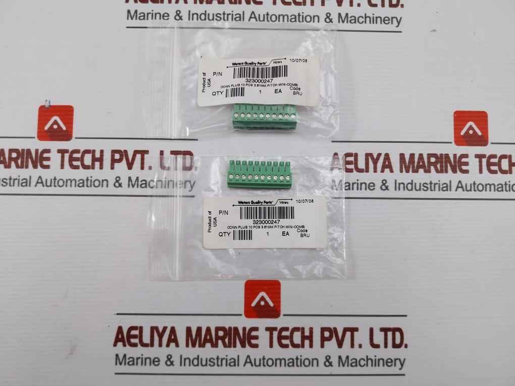 Lot Of 2X 10 Position Connector Plug With 3.81Mm Waters 323000247
