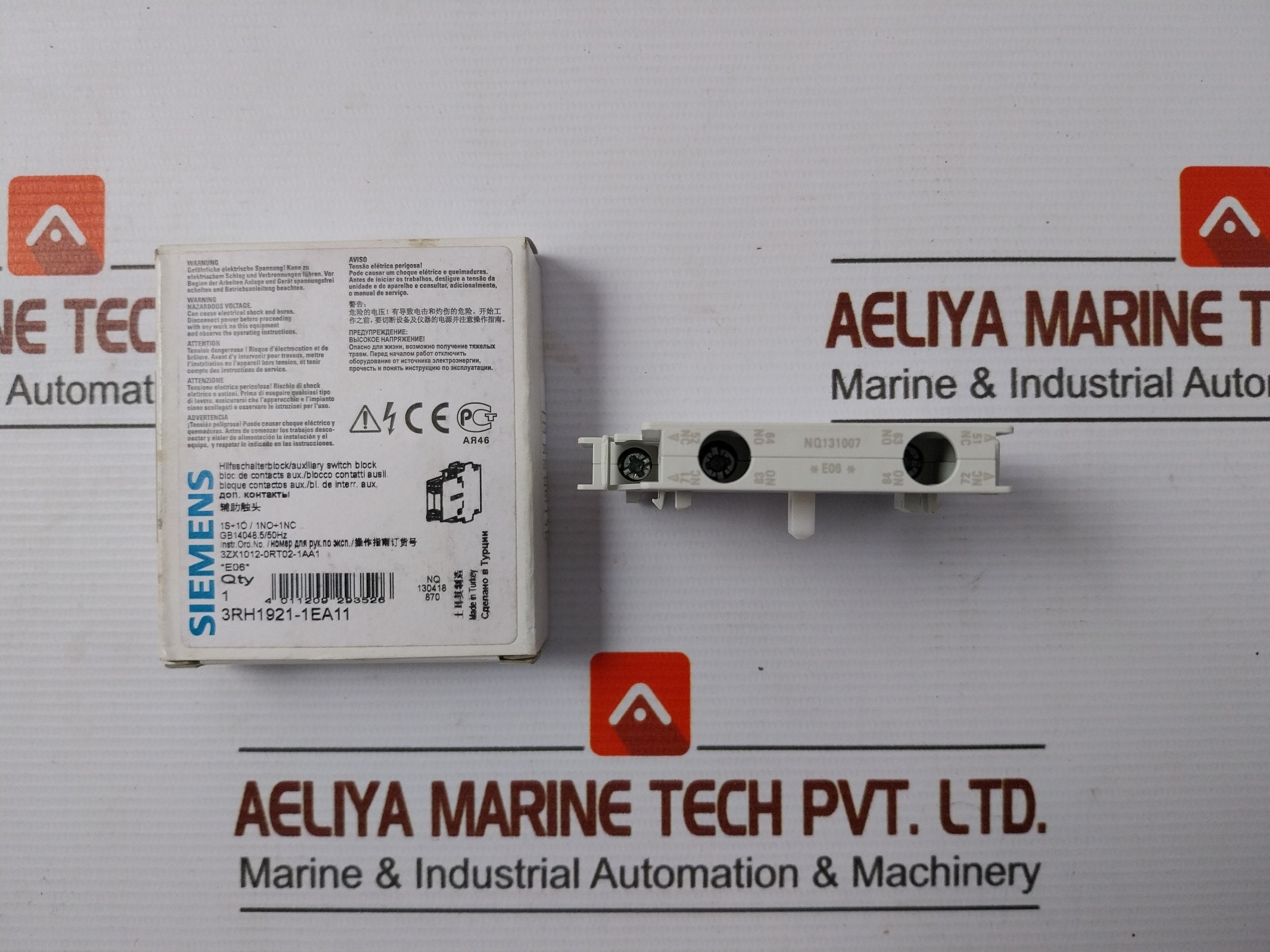 Lot Of 2X 3Rh1921-1Ea11 Siemens 500V Auxiliary Contact Block