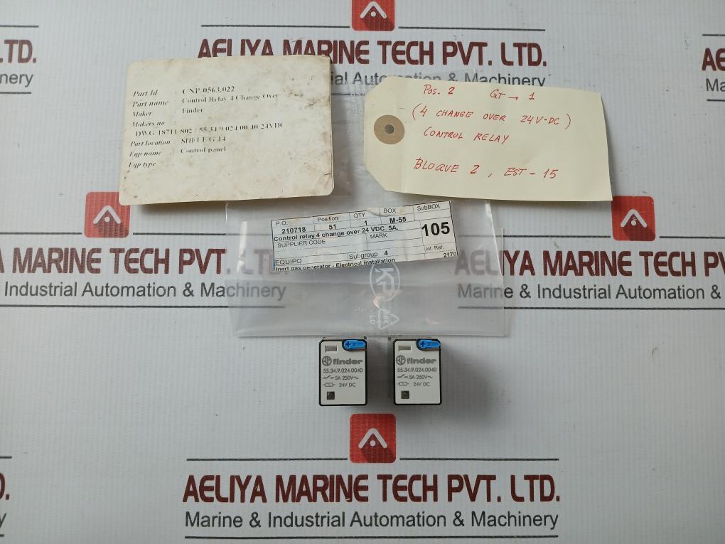 Lot Of 2X 55.34.9.024.00.40 Control Relay 24V Dc Finder