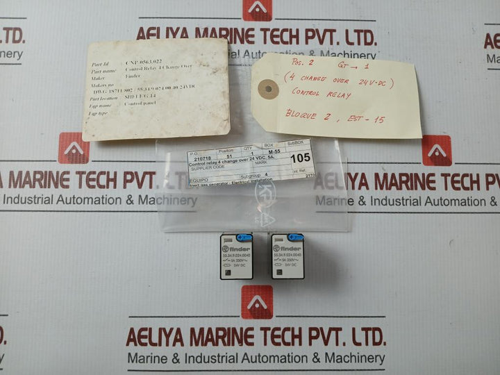 Lot Of 2X 55.34.9.024.00.40 Control Relay 24V Dc Finder