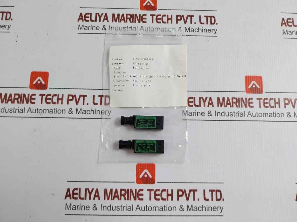 Lot Of 2X 71289 Pilot Lamp Green 220Vac/Dc Murrelektronik