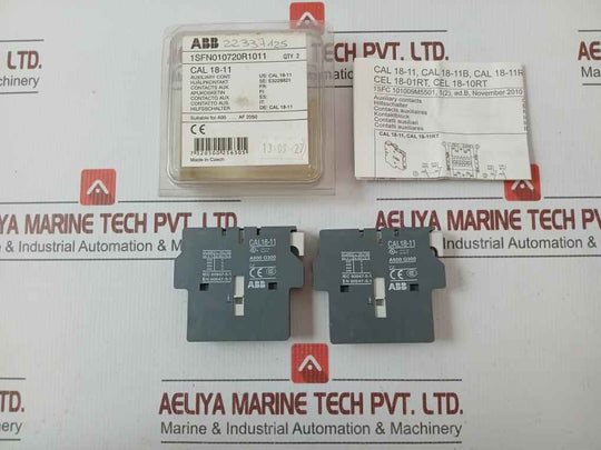 Lot Of 2X Abb Auxiliary Contact Block Cal18-11