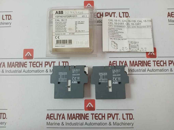 Lot Of 2X Abb Auxiliary Contact Block Cal18-11