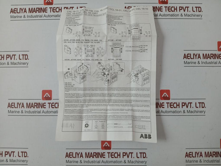 Lot Of 2X Abb Auxiliary Contact Block Cal18-11