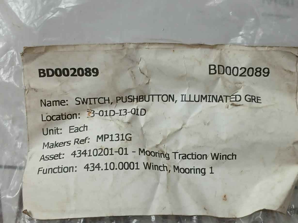 Lot Of 2X Abb Mp1-31G Green Momentary Push Button Head