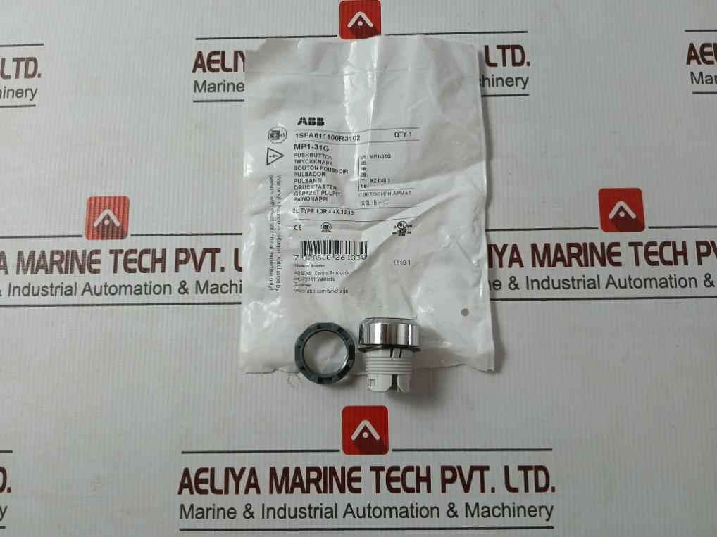 Lot Of 2X Abb Mp1-31G Green Momentary Push Button Head