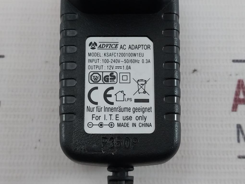 Lot Of 2X Advice Ksafc1200100W1Eu Ac Adapter 100-240V~50/60Hz 0.3A 12V 1.0A