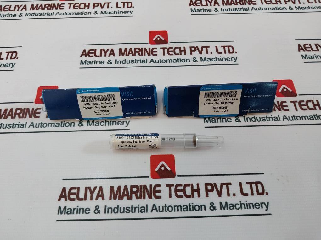 Lot Of 2X Agilent 5190-2293 Ultra Inert Liner Splitless Single Taper Glass Wool