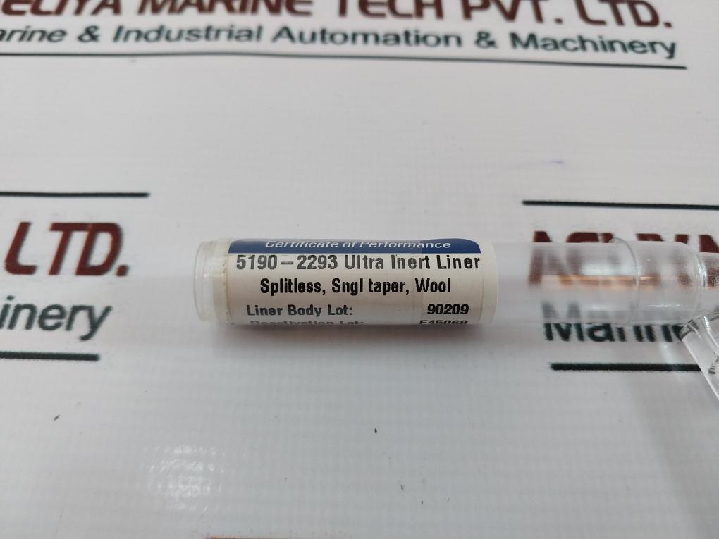 Lot Of 2X Agilent 5190-2293 Ultra Inert Liner Splitless Single Taper Glass Wool