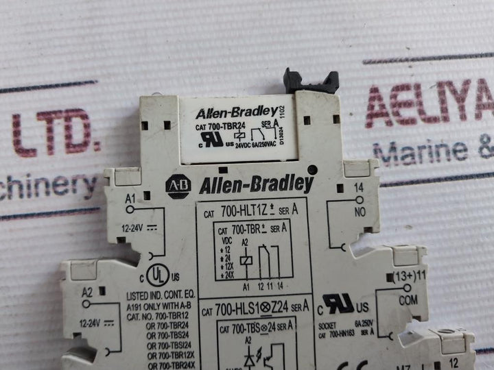 Lot of 2X Allen-Bradley 700-HLS1Z24 Terminal Block Relay Ser A 24VDC