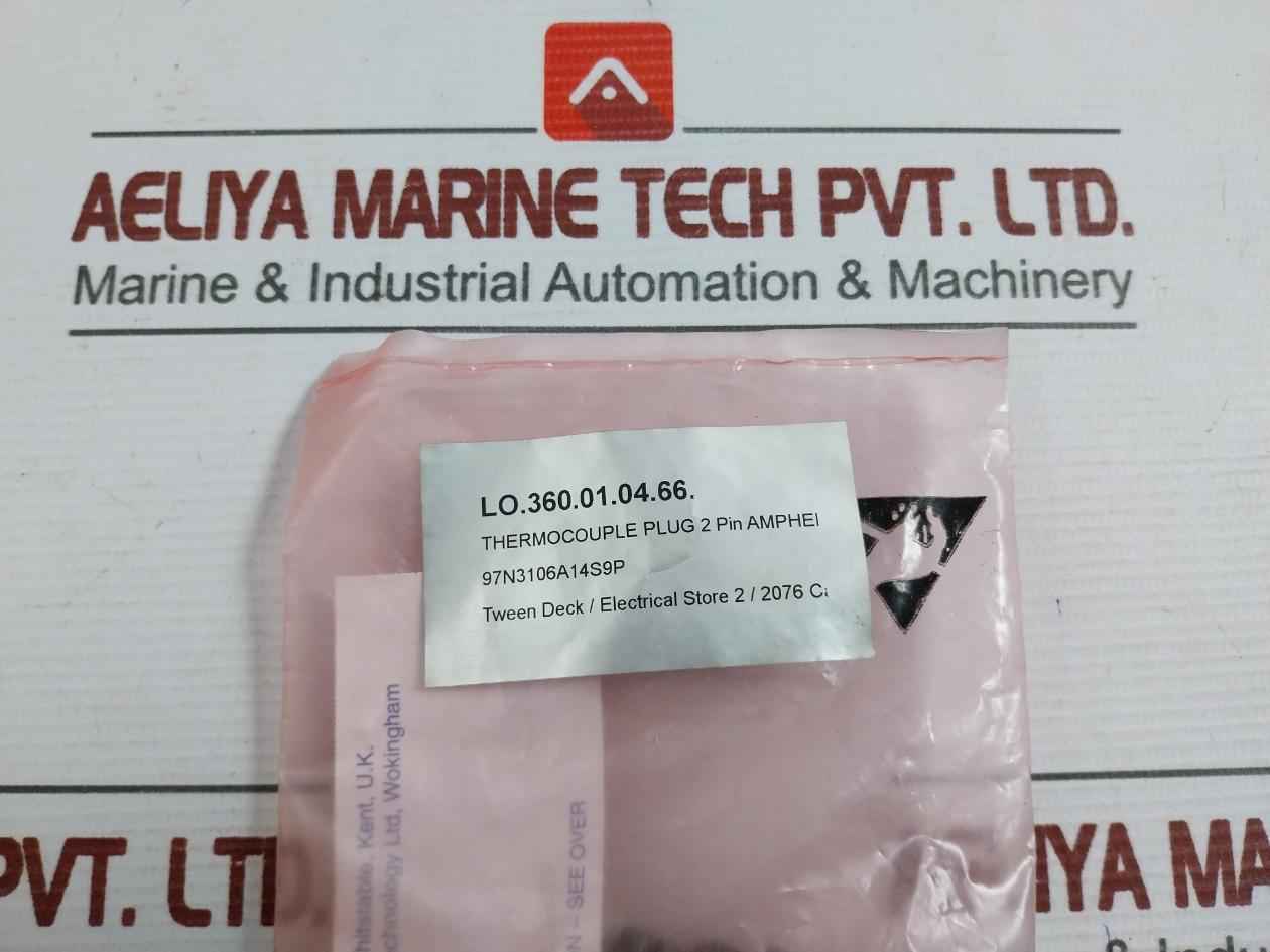 Lot Of 2X Amphenol 14S-9Pf Thermocouple Plug 2 Pin