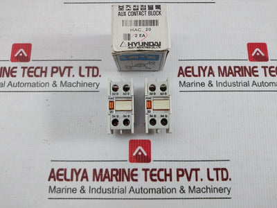 Lot Of 2X Auxiliary Contact Block Hac 20 Hyundai 660V/16A