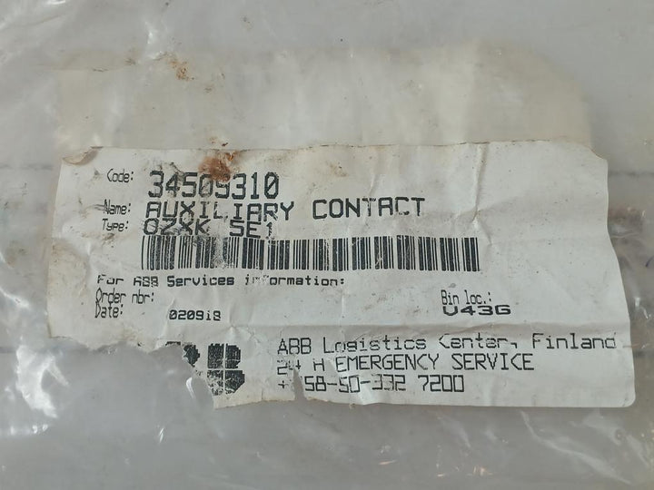 Lot Of 2X Auxiliary Contact Block Sk615001-l Abb Type-ozxk5E1 660V 10A