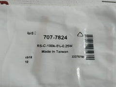 Lot Of 2X C-100K-5%-0.25W Brand Rs 707-7824 Carbon Film Resistor