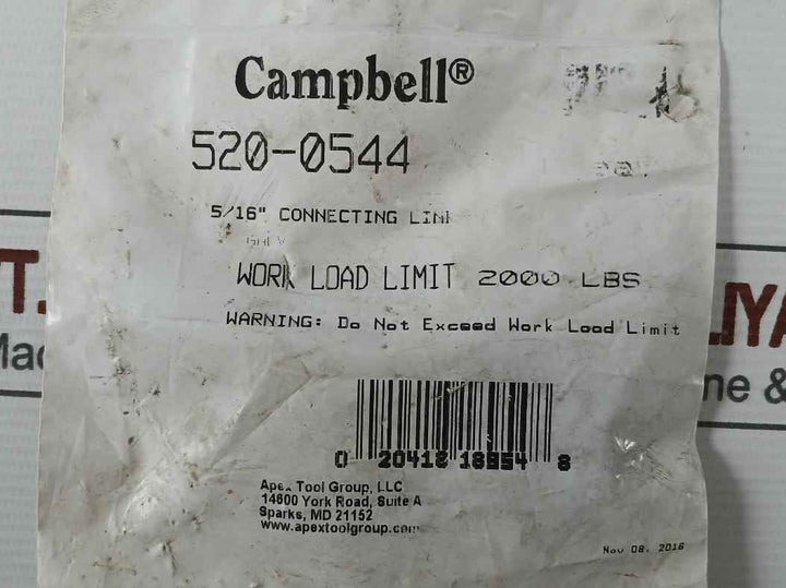Lot Of 2X Campbell 520-0544 5/16” Connecting Link Work Load Limit 2000 Lbs