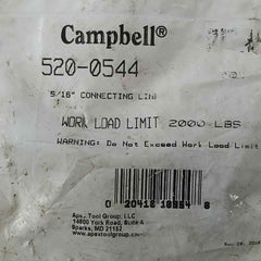Lot Of 2X Campbell 520-0544 5/16” Connecting Link Work Load Limit 2000 Lbs