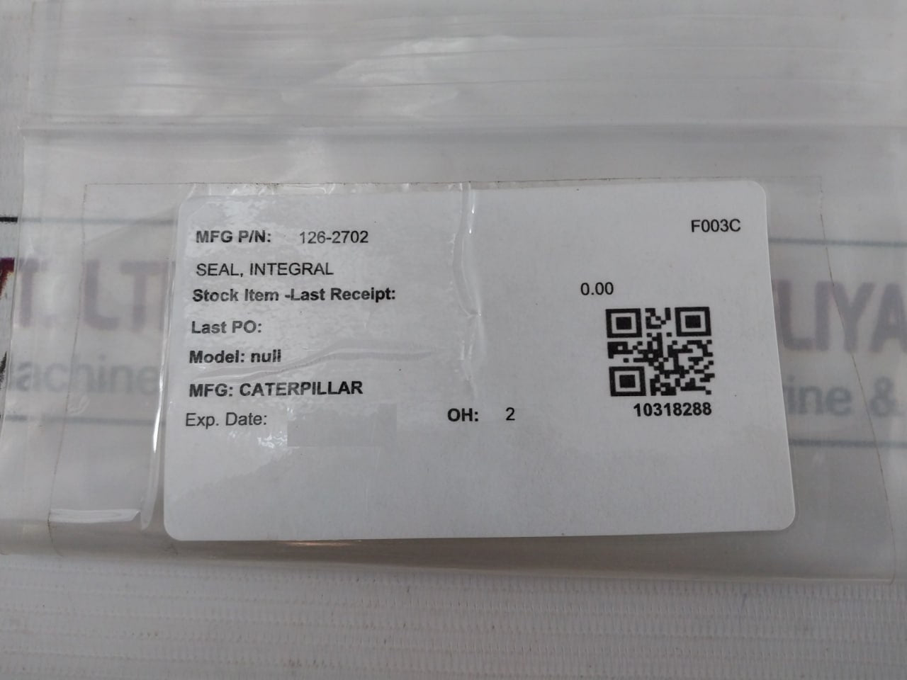 Lot Of 2X Cat 126-2702 Seal Integral Fits Caterpillar