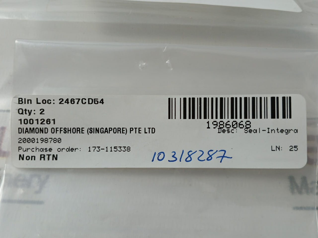 Lot Of 2X Caterpillar 198-6068 Integral Seal Gasket Fits Cat
